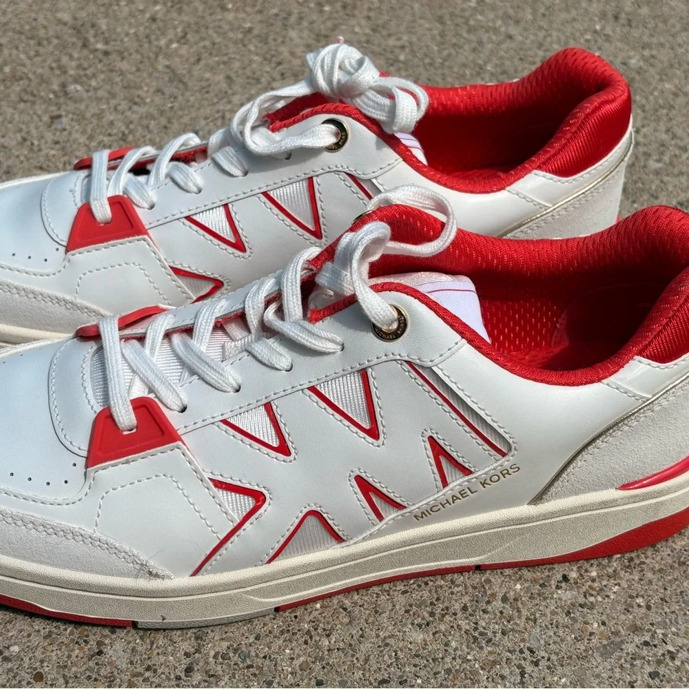 Michael Kors Red and White Athletic Shoes - Picture 7 of 11